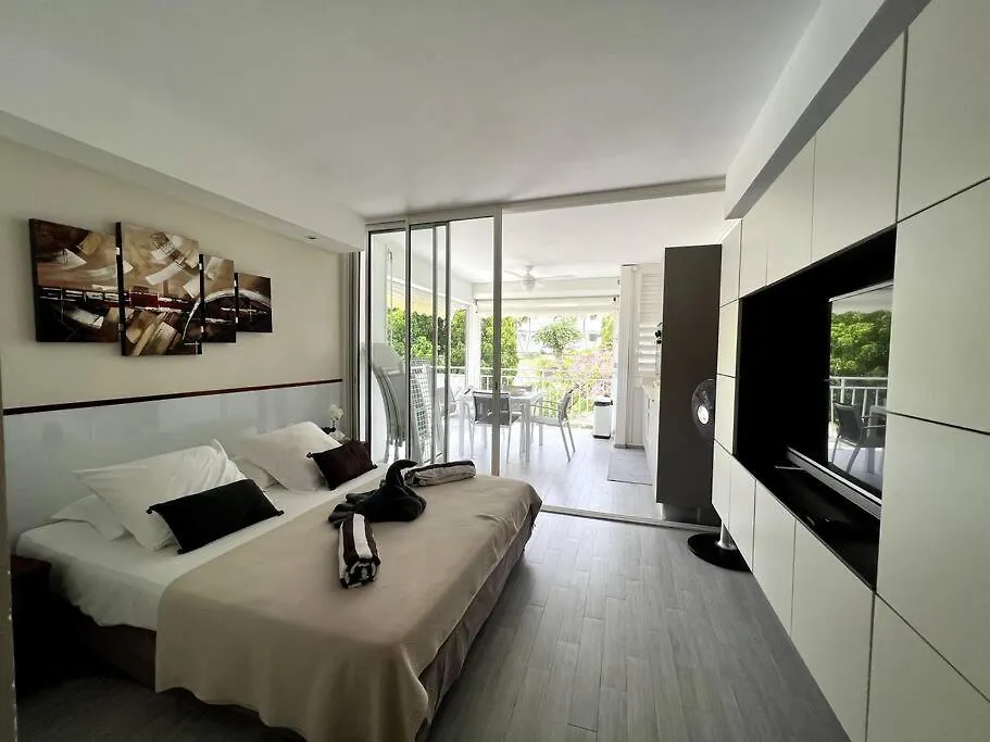 شقة Studio Vue Mer Anse Des Rochers Piscine Et Plage سانت فرانسوا